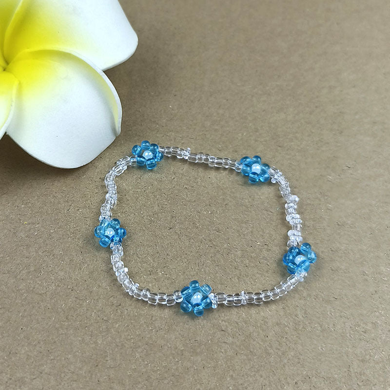 Colorful Beads Stringed Flower Female Style Temperament Little Bracelets