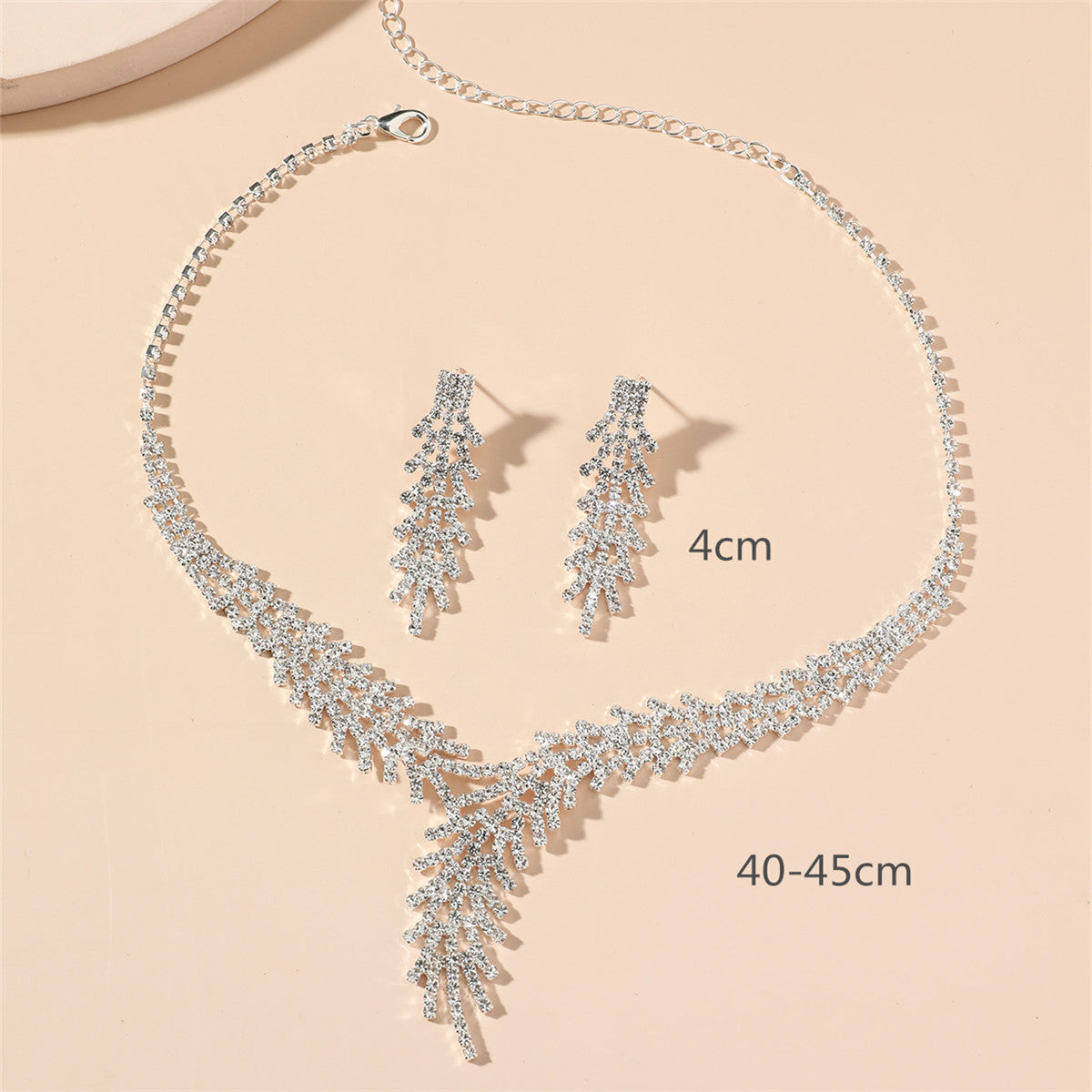 Super Beautiful Suite Rhinestone Shiny Ear Wedding Party Two-piece Dress Earrings