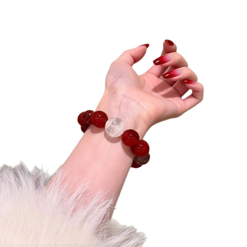 Design Red Agate Crystal Snowflake Ghost Sealant Flower Bracelet
