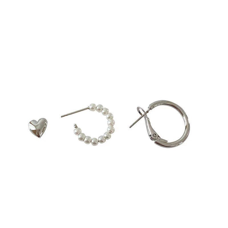 Design High-grade Heart Pearl Simple Mild Luxury Retro Temperament Earrings
