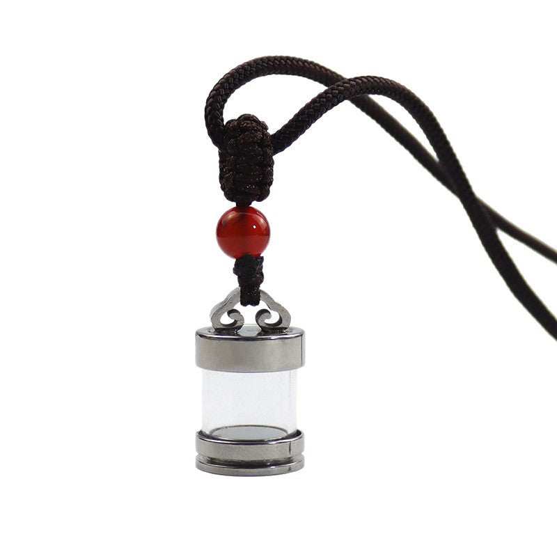 Steel Niche For Buddha Bottle Hollow Open Cinnabar Transparent Necklace