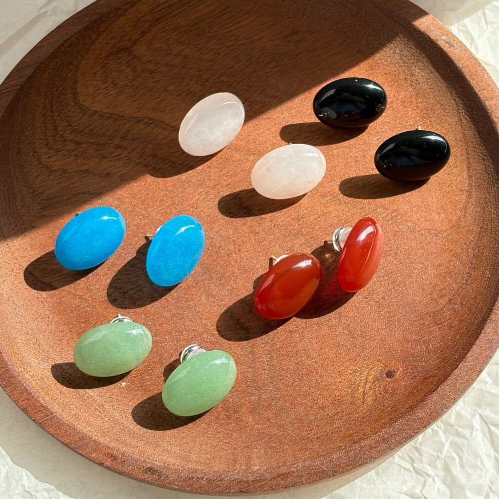 Women's Simple Dopamine Color Matching Candy Steamed Bread Beads Natural Rings