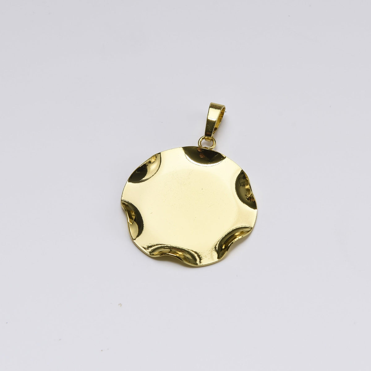 Round Simple Electroplating Time Stone Empty Pendant