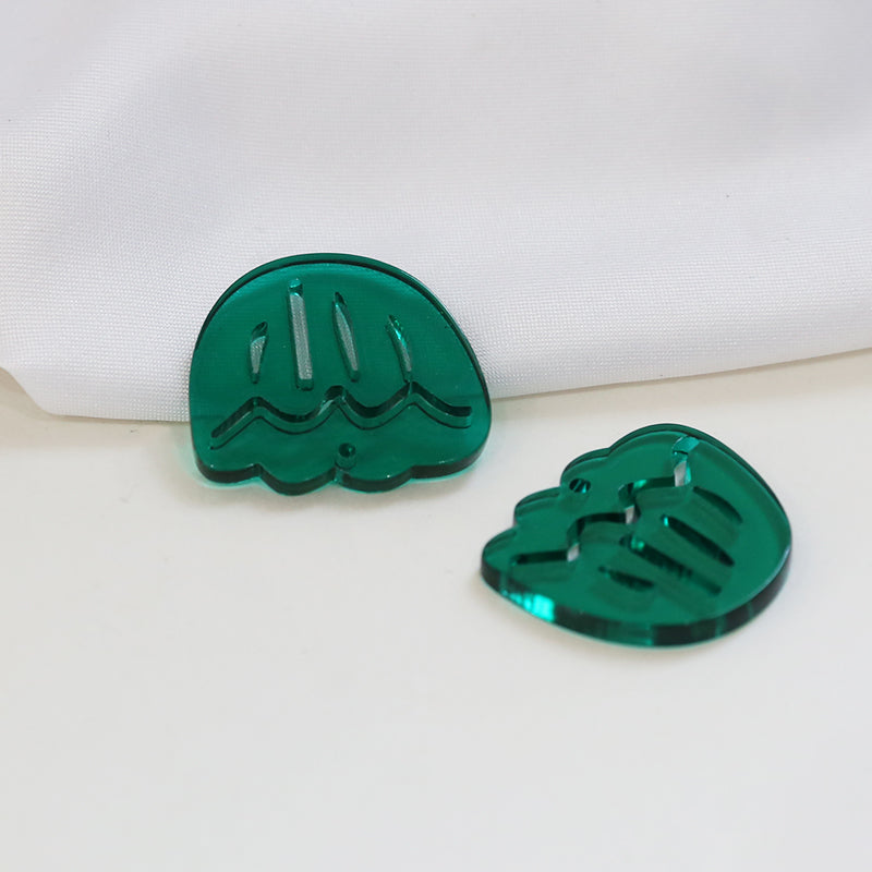 Illustration Line Tulip Flower Leaf Acrylic Handmade Earrings