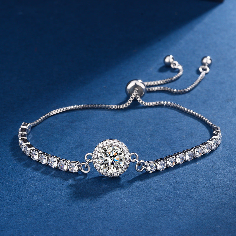 Bag Round Four-leaf Clover Adjustable Rhinestone Zircon Female Bracelet