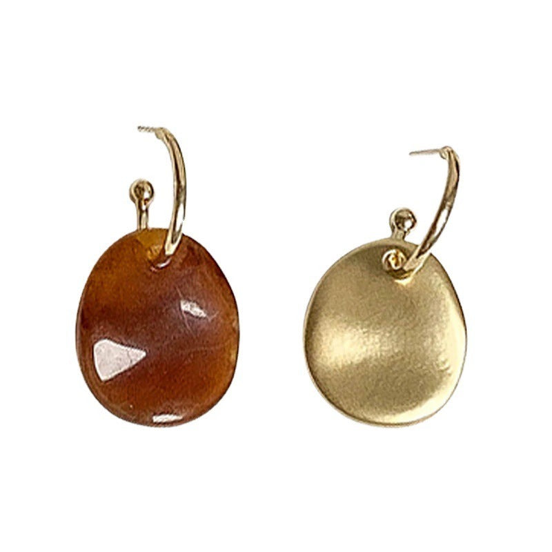 French Retro Asymmetric Female Temperament Acetate Without Pierced Mosquito Ear Clip