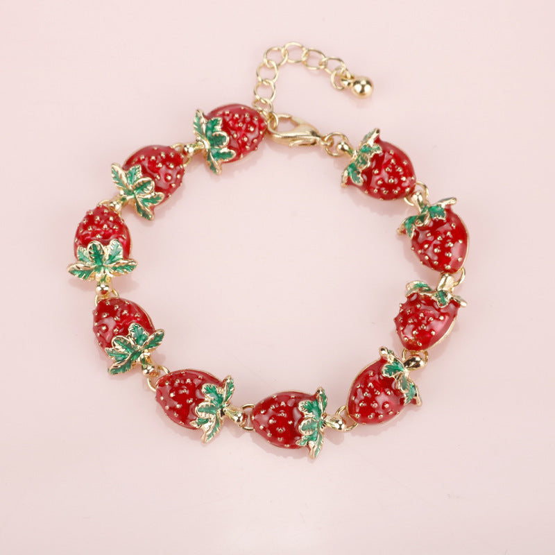 Strawberry Creative Fresh Exquisite Fruit Summer Ladies Fashion Decorative Bracelets