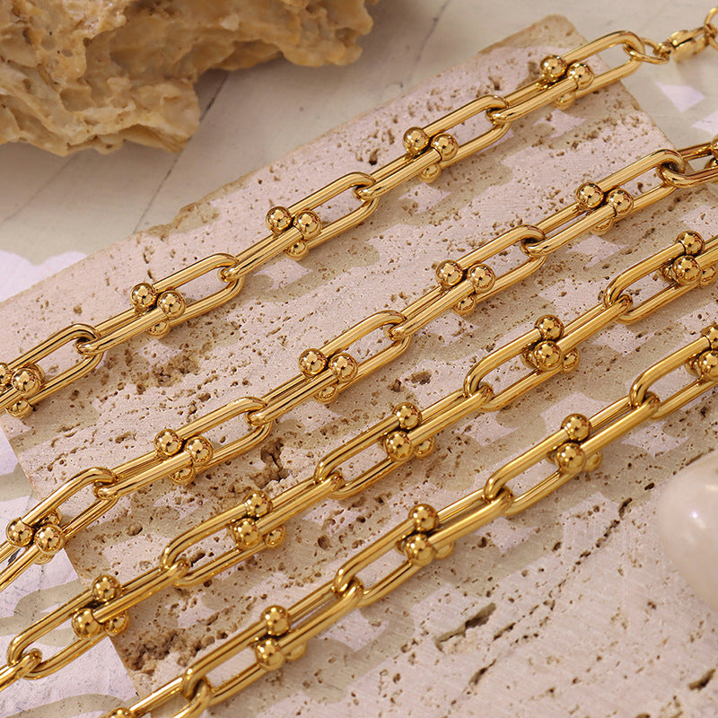 Hip Hop Trend Fashion Design U-shaped Vachette Clasp Personalized Light Necklaces
