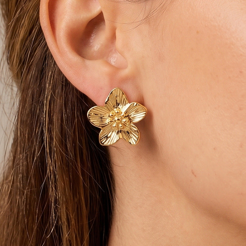 Women's Glossy Surface Water Drop Simple Commute High-grade Stainless Earrings