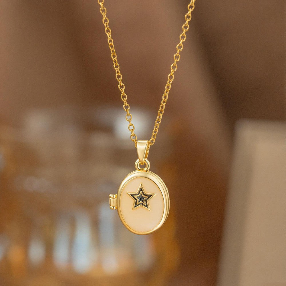 Steel Female Micro Inlaid Pink Diamond Necklace