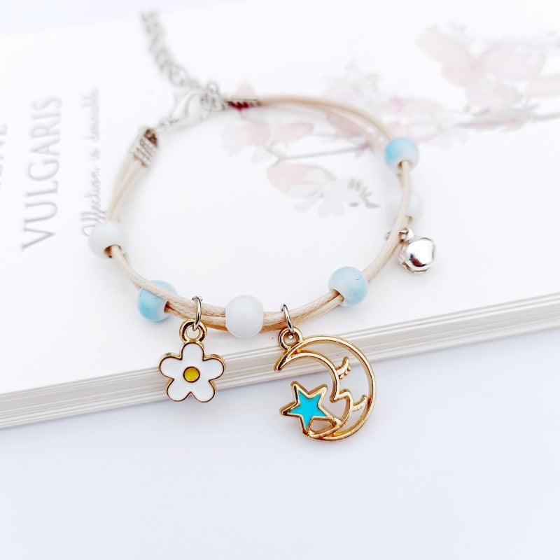 Children's Star Moon Woven Female Girlfriends Cute Couple Bracelet