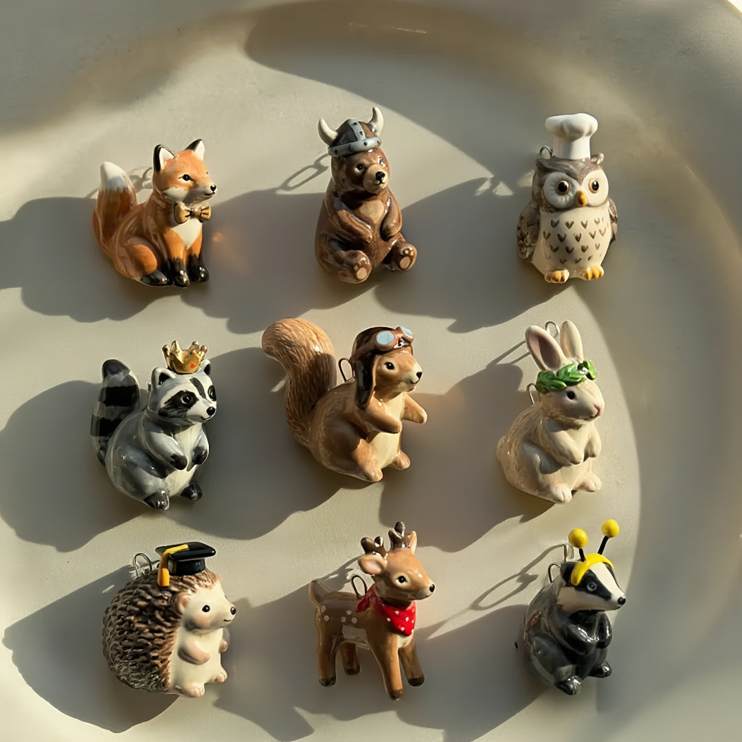 Series Puppy Bear Fruit Drop Oil Color Pendants