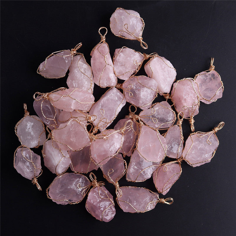 Random Shape Natural Fluorite Citrine Amethyst Pendant