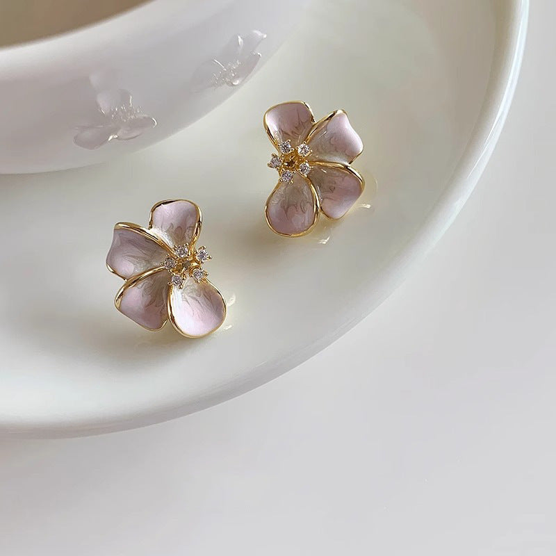 Glaze Flower Niche Gentle Elegant High Sense Fashion Rings