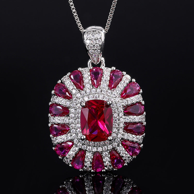 Women's With Ruby Cloisonne Vintage Luxury Jewelry Set