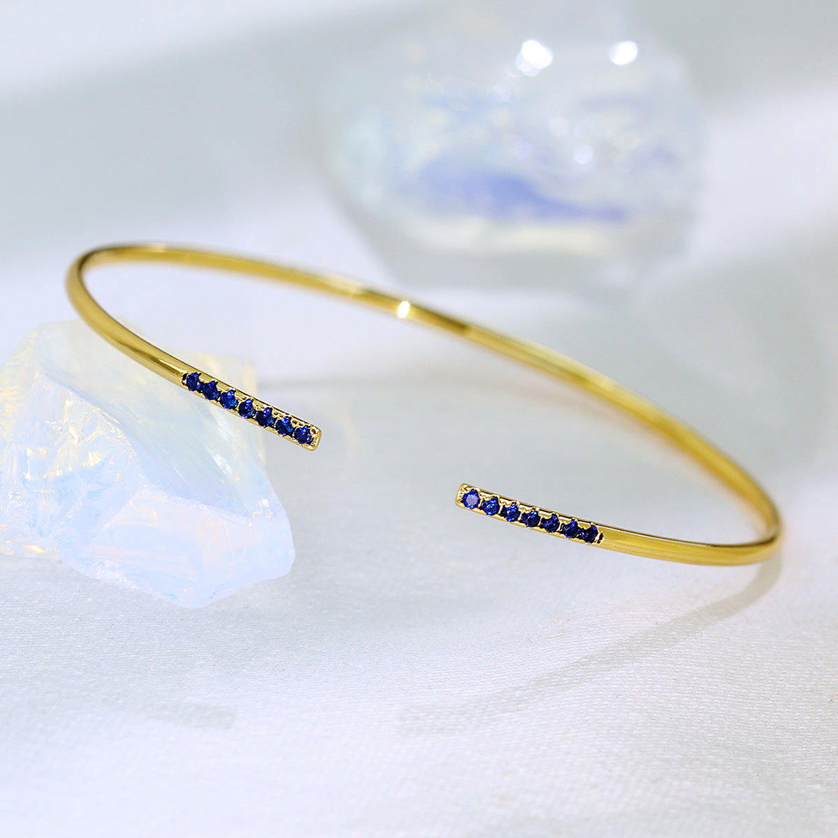 Opening Zircon Female Gold-plated Diamond Thin Bracelet