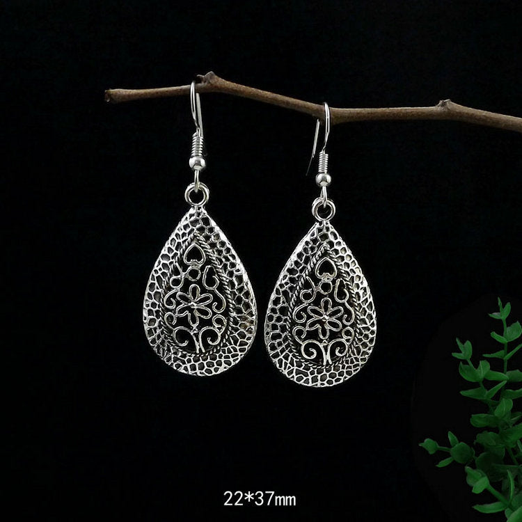 Women's Tibetan Sier Miao Eardrops Classical Ethnic Style Earrings