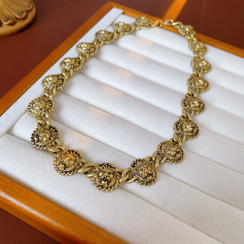 Sier Needle Flower Ear Retro Easy Matching Sweater Chain Exquisite Jewelry Set