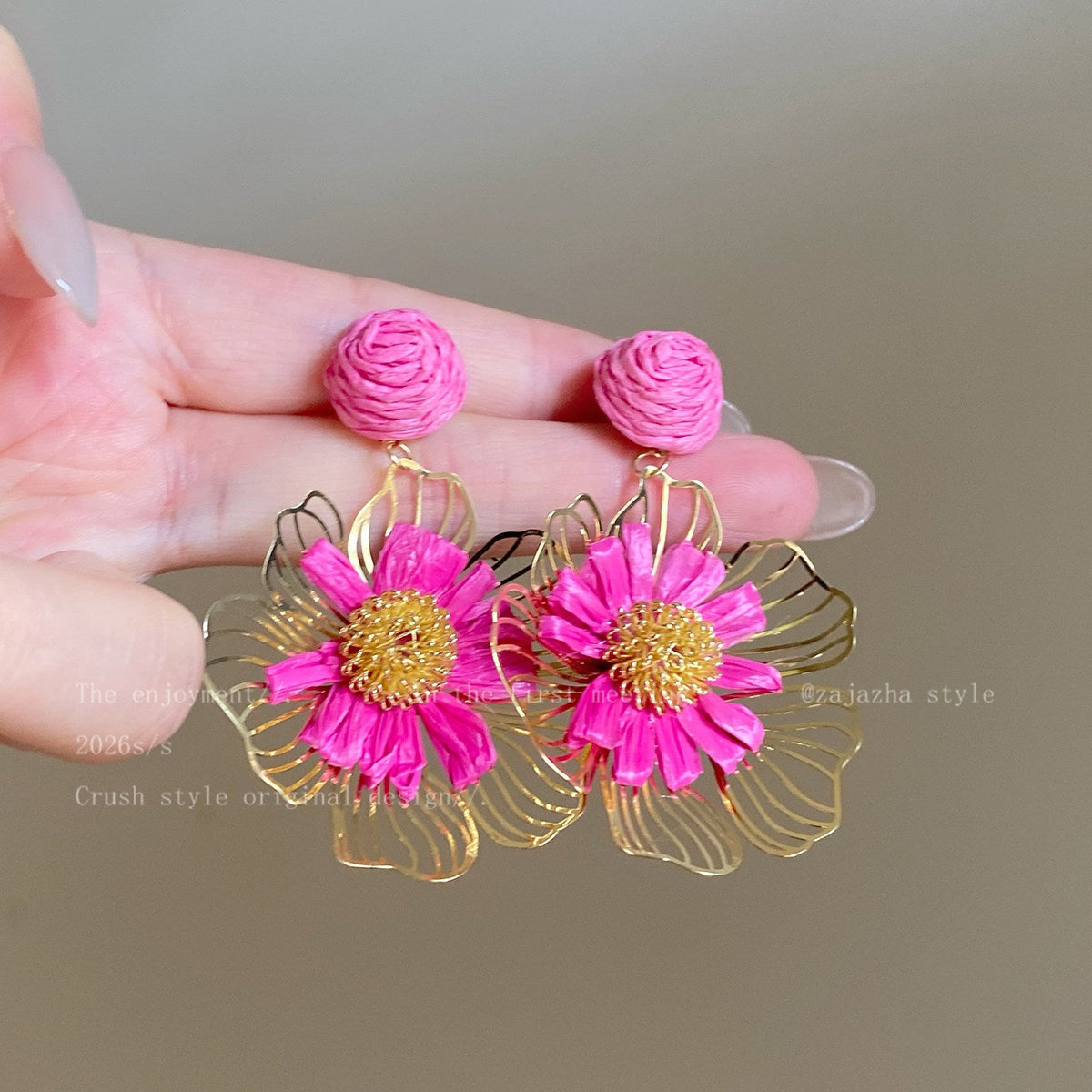 Style Flower Female Design High-grade Ear Giant Rings