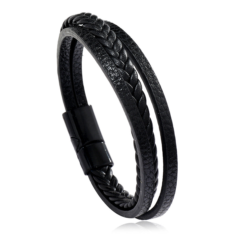 Men's Simple Fashion Woven Leather Rope Vintage Bracelets