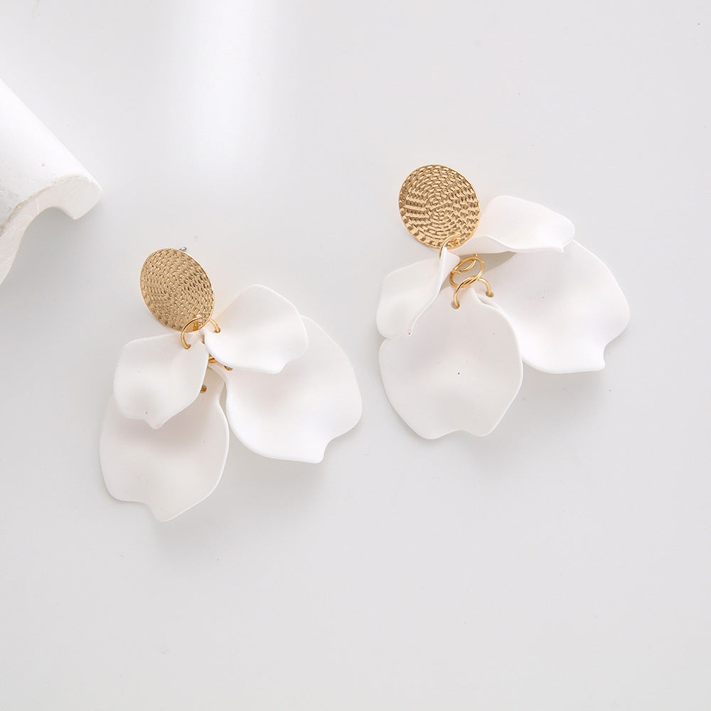 Women's Color Acrylic Pearl Tassel Spray Paint Eardrops Fashion Earrings