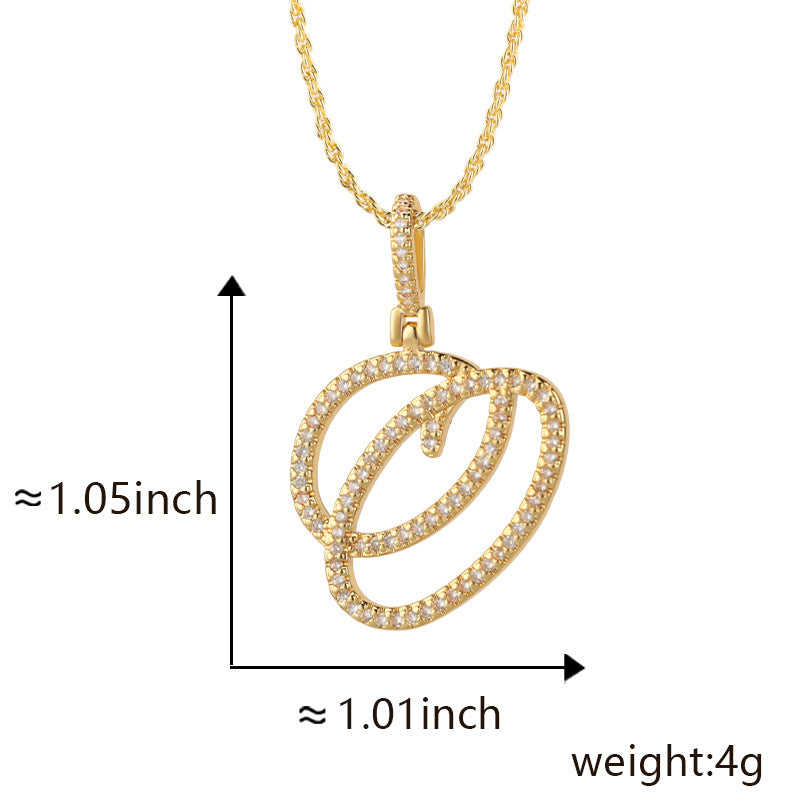 Hop Flower Body Grass English Letter Niche Style Inlaid Zircon Pendants