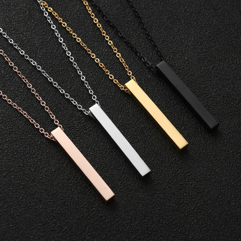 Women's Domineering Long Name Trendy Rectangular Geometric Necklace