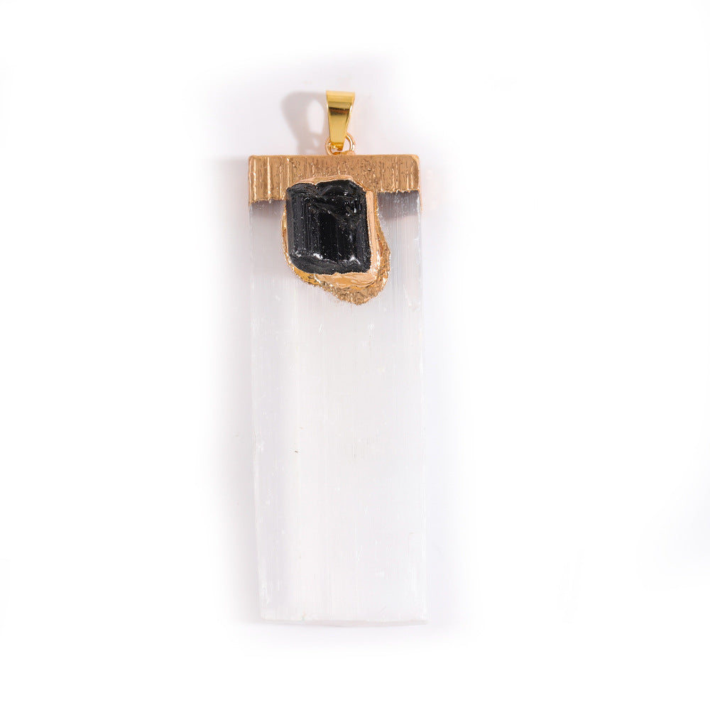 Square Model White Plaster Inlaid Crystal Pendant