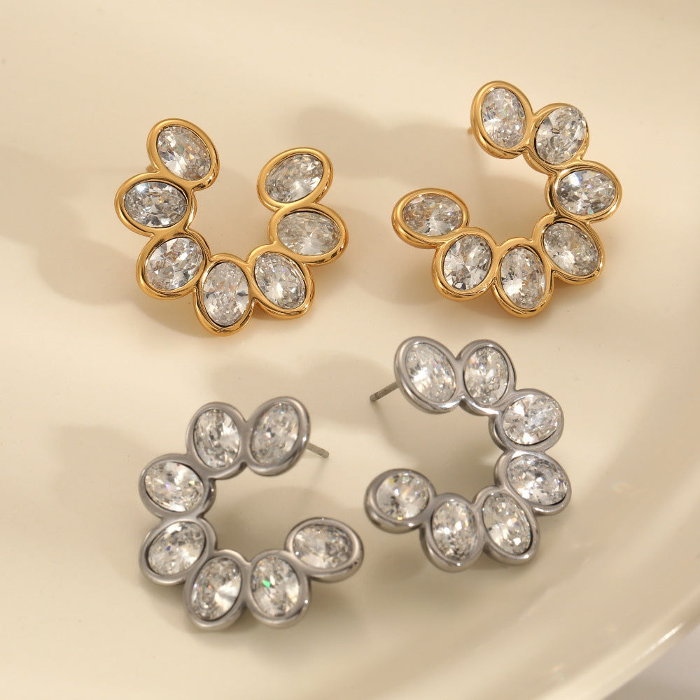 Women's Vacuum Electroplated Stainless Steel Light Luxury High-grade Stud Earrings