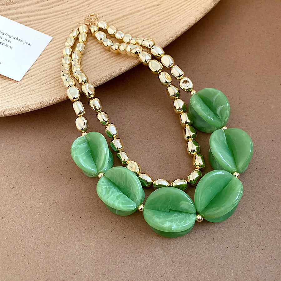 Acrylic Beaded Love Fashion Trend Clavicle Chain Vacation Jewelry Set