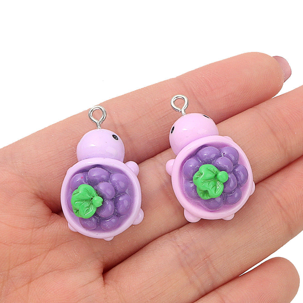 Three-dimensional Resin Cartoon Fruit Turtle Creative Hair Car Interior Jewelry Accessories