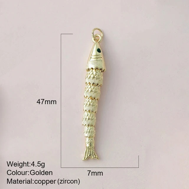 Color Enamel Fish Copper Drop Oil Pendant