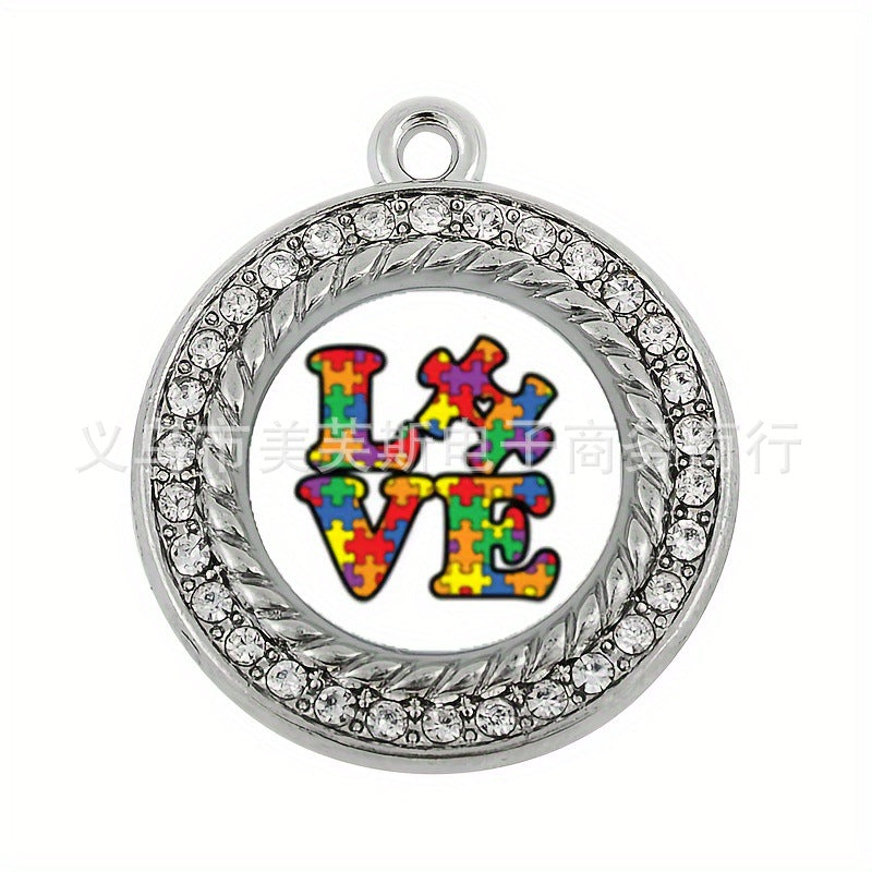 Zinc Alloy Puzzle Autism Mother Festival Gift Pendant