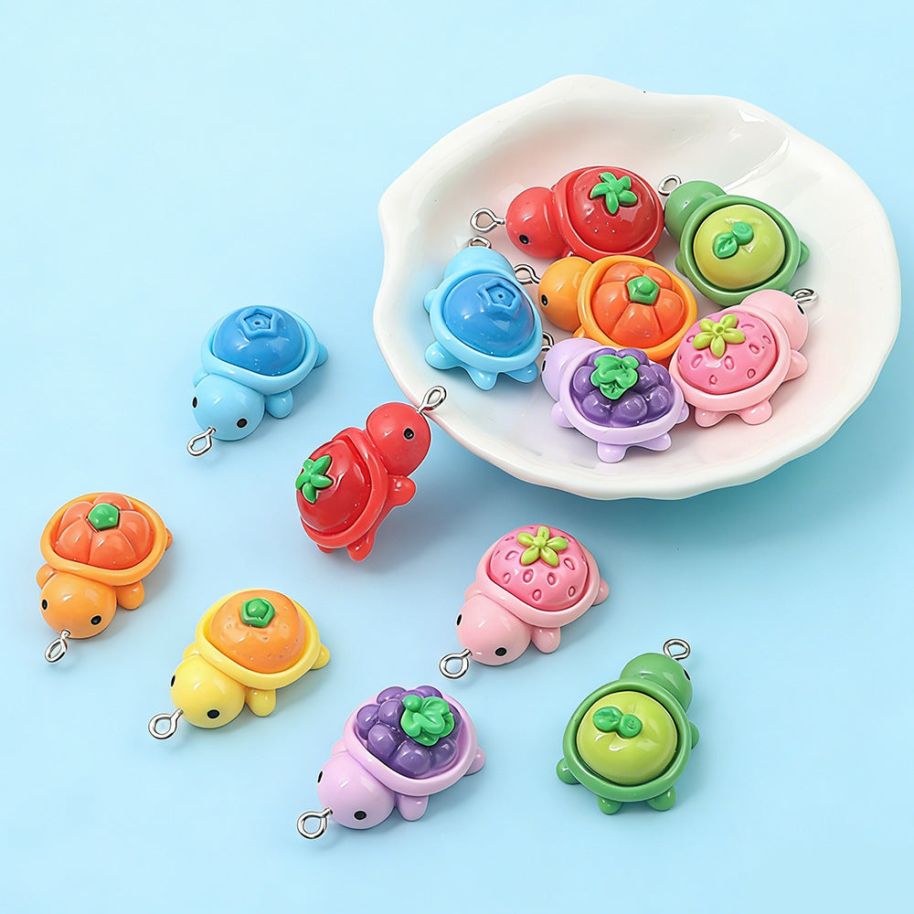 Three-dimensional Resin Cartoon Fruit Turtle Creative Hair Car Interior Jewelry Accessories