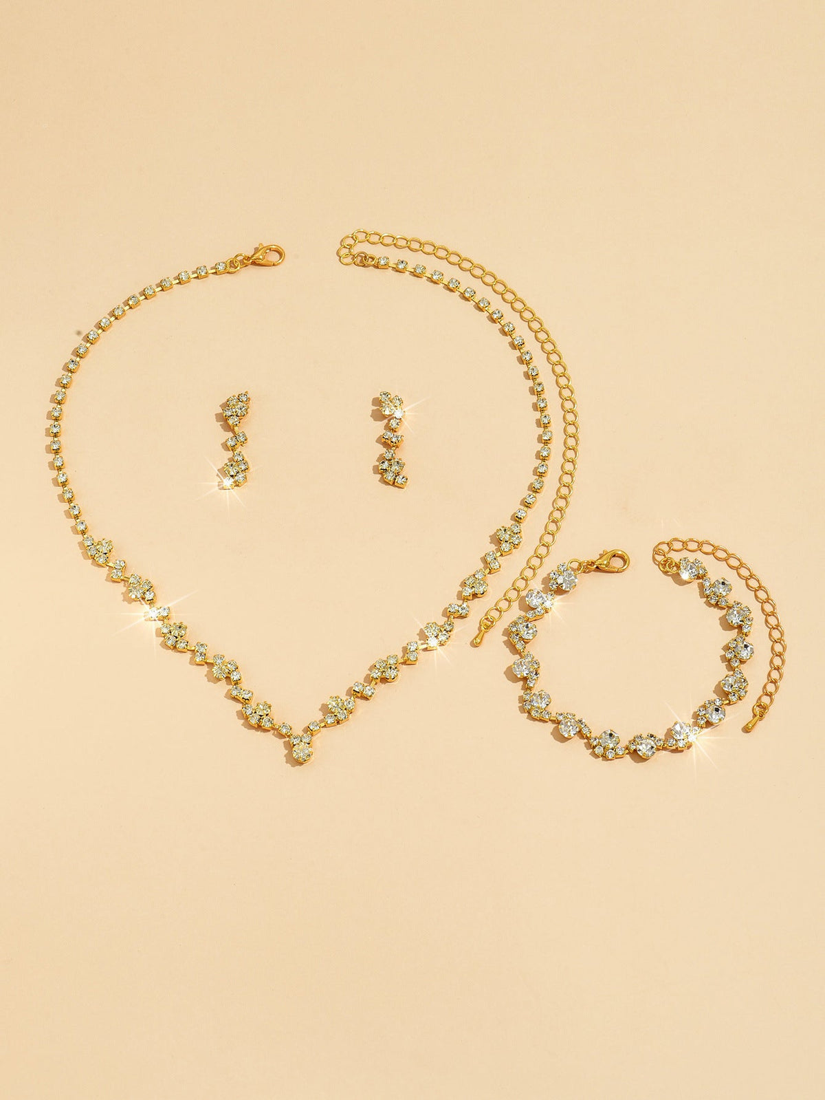 Casual Ear Three-piece Rose Gold Supply Jewelry Set