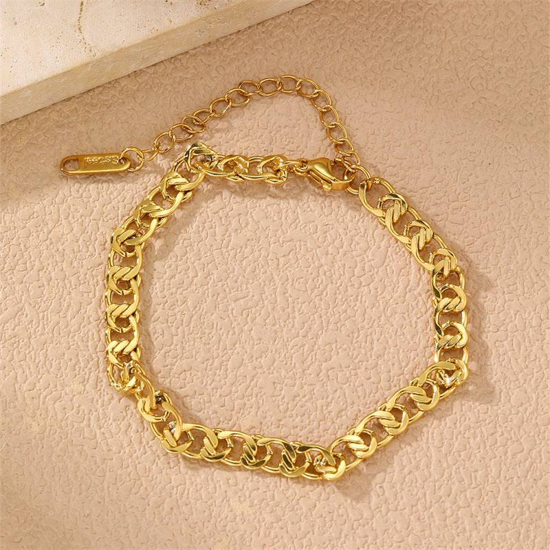 Women's Steel Chain Round Beads Hemp Flowers Bracelets
