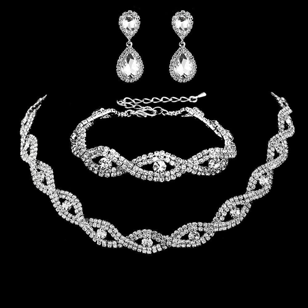 Innovative Women's Bridal Three-piece Dinner Dress Jewelry Set