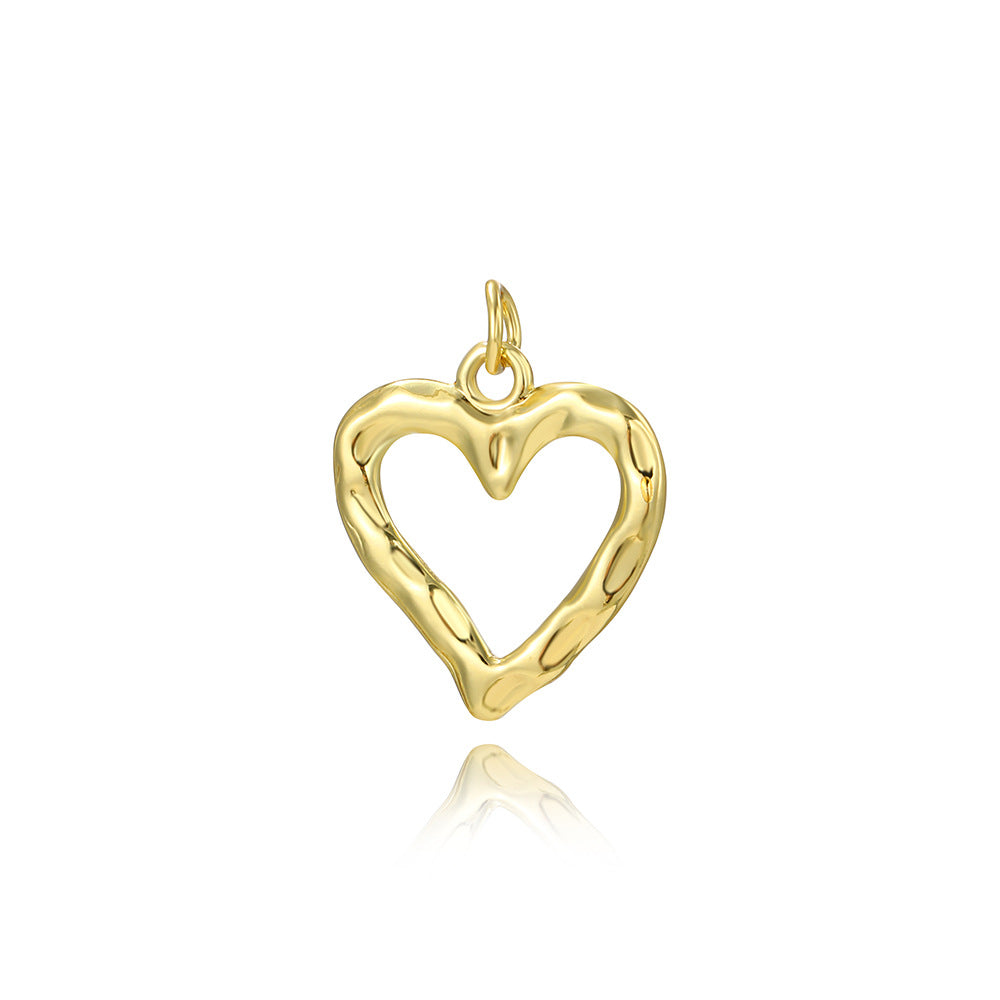 Copper Plating Vintage Style Concave Convex Peach Pendants