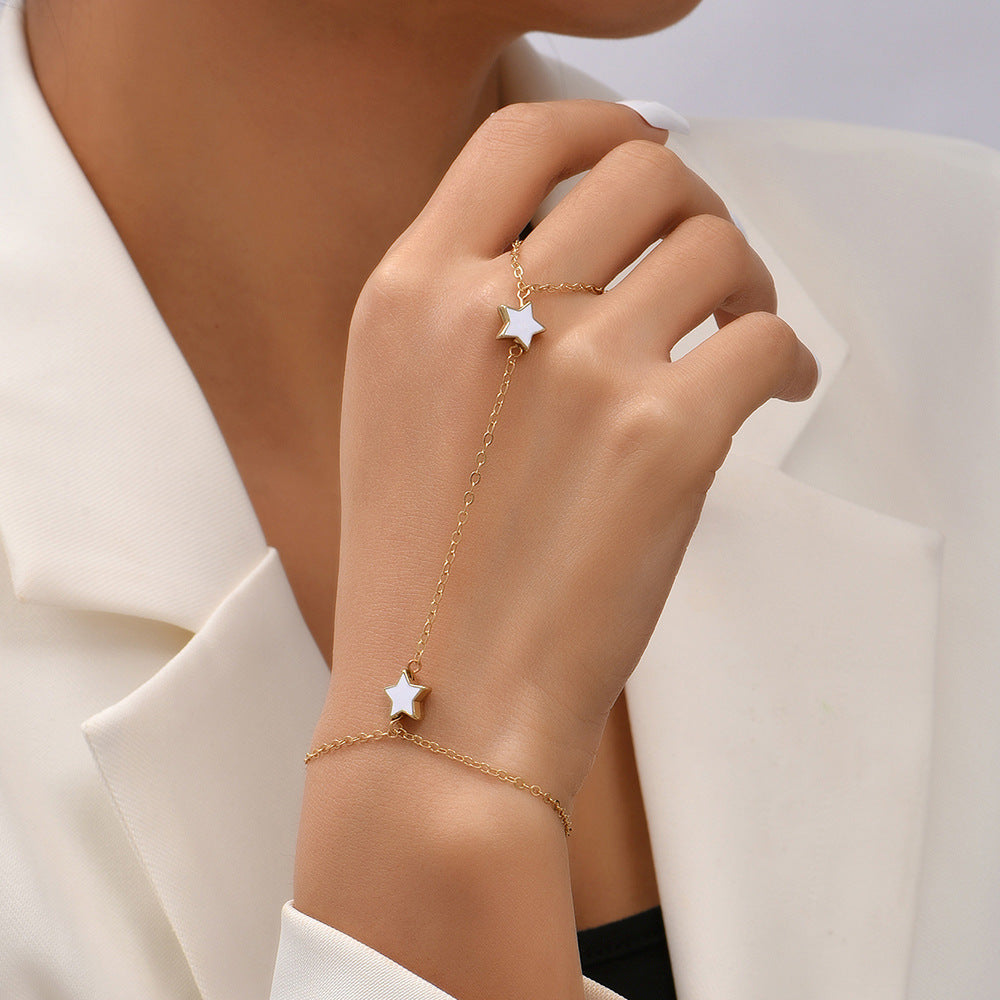 Five-pointed Star Butterfly Sequins Chain Hand Bracelet