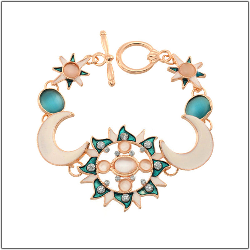 Starry Sky Series Crystal Shining Diamond Opal Sun Necklaces