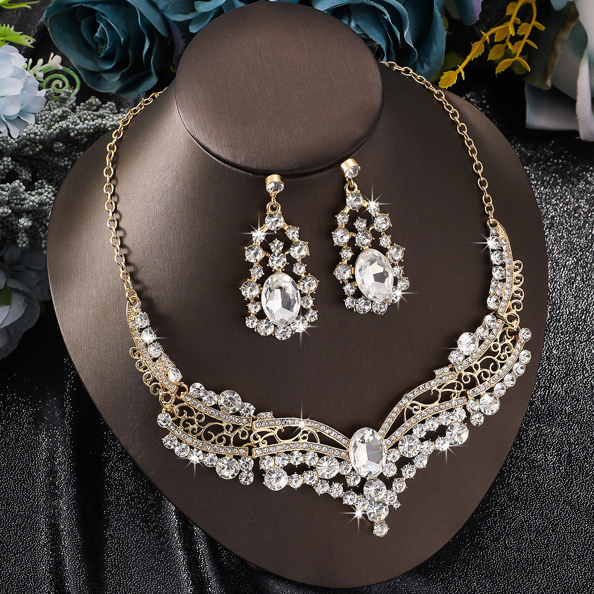 Splendid Diamond Alloy Suit Fashion Delicate Bridal Jewelry Set