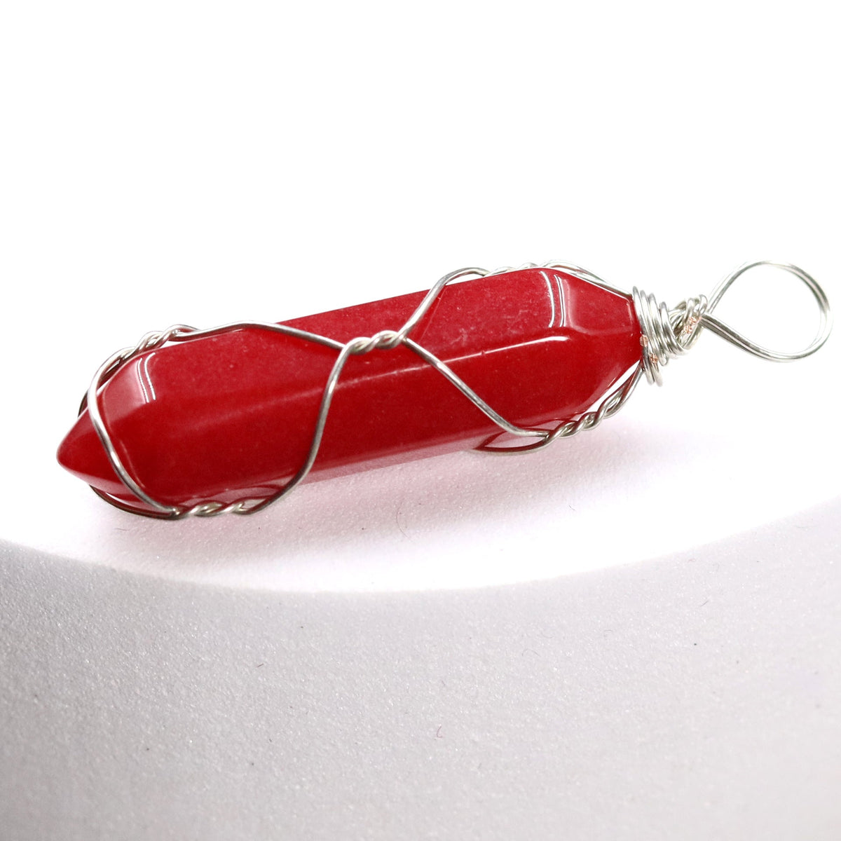 Pink Crystal Winding Hexagon Prism Handmade Pendants
