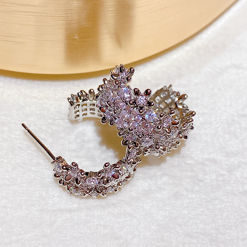 Flower Collection Real Gold Plating Quality Sweet Earrings