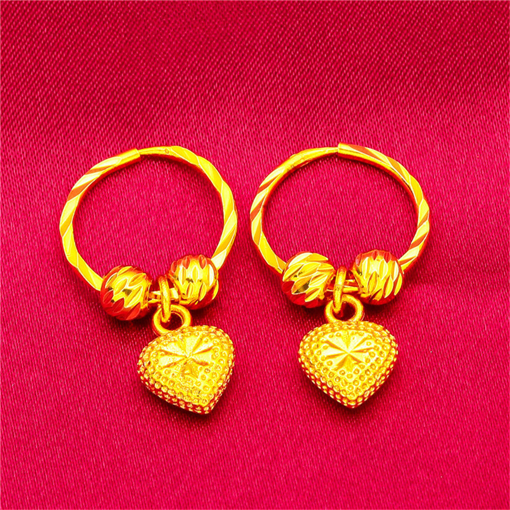 Women's Love Five-pointed Star Crown Water Drop Beads Live Earrings