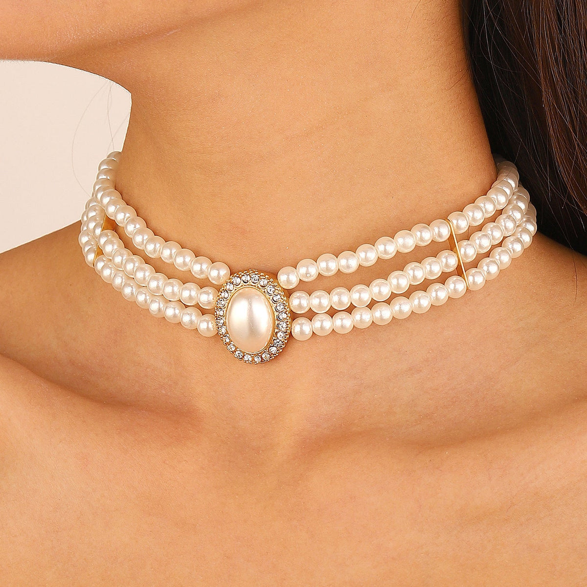 Pearl Female Style Creative Design V-shaped Jewelry Set