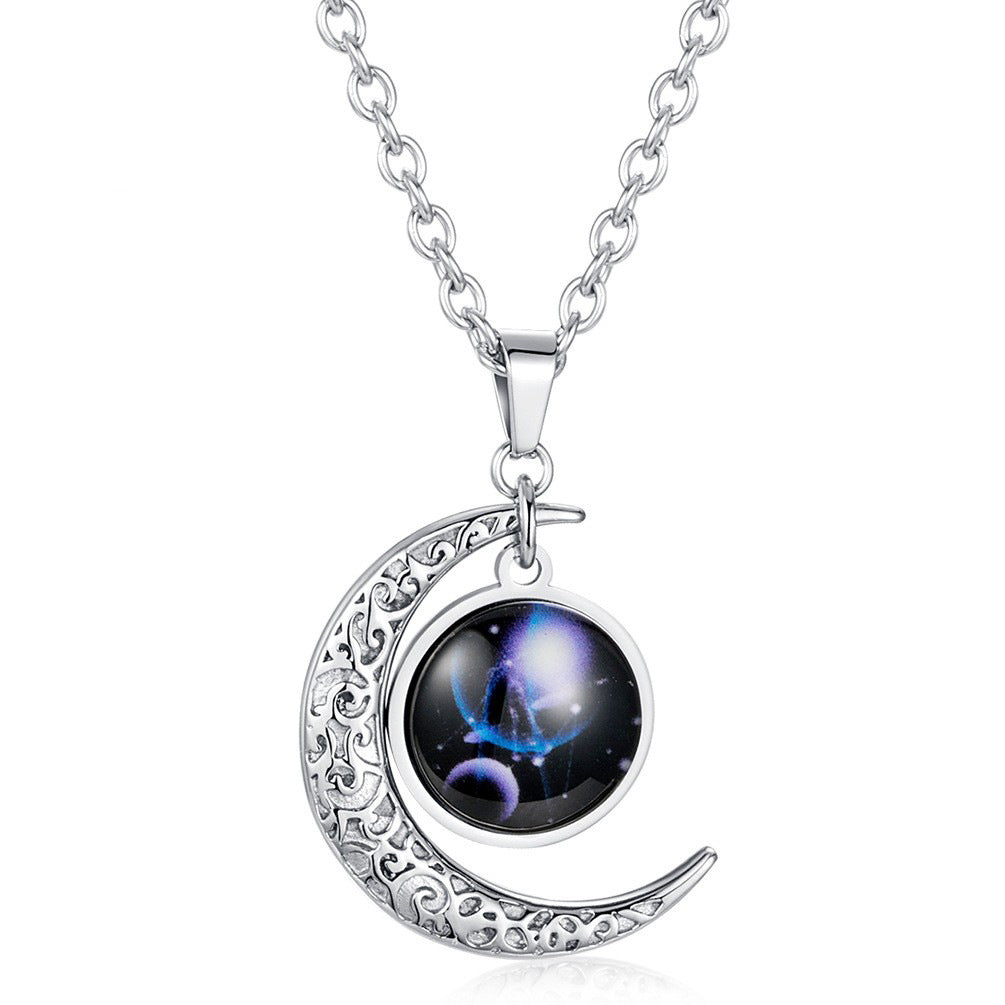 Starry Sky Noctilucent Wear Star Moon Sweater Pendant
