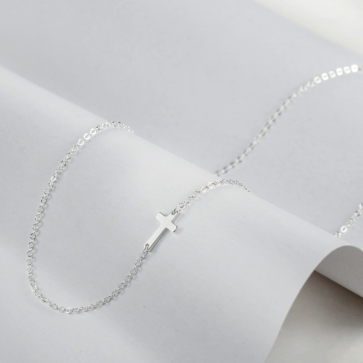 Women's Stainless Steel Cross Chain Clip Beads Bead Refined Necklace