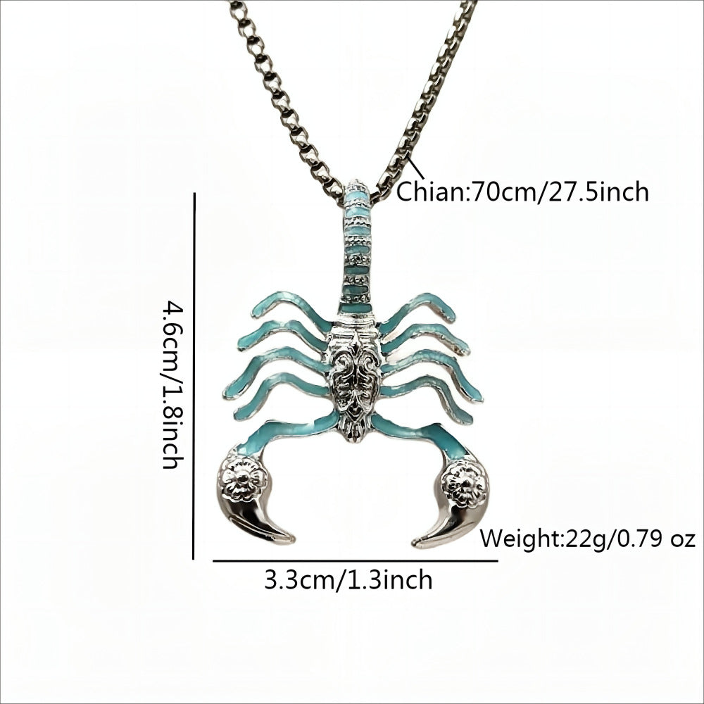 Men's Trendy Handsome Retro Scorpion King Luminous Versatile Personality Lucky Boyfriend Pendant