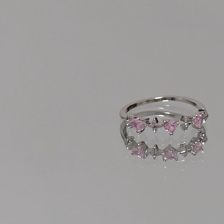 Women's Korean Fashion Personalized Minority Design Cold Style Refined Zircon Index Rings