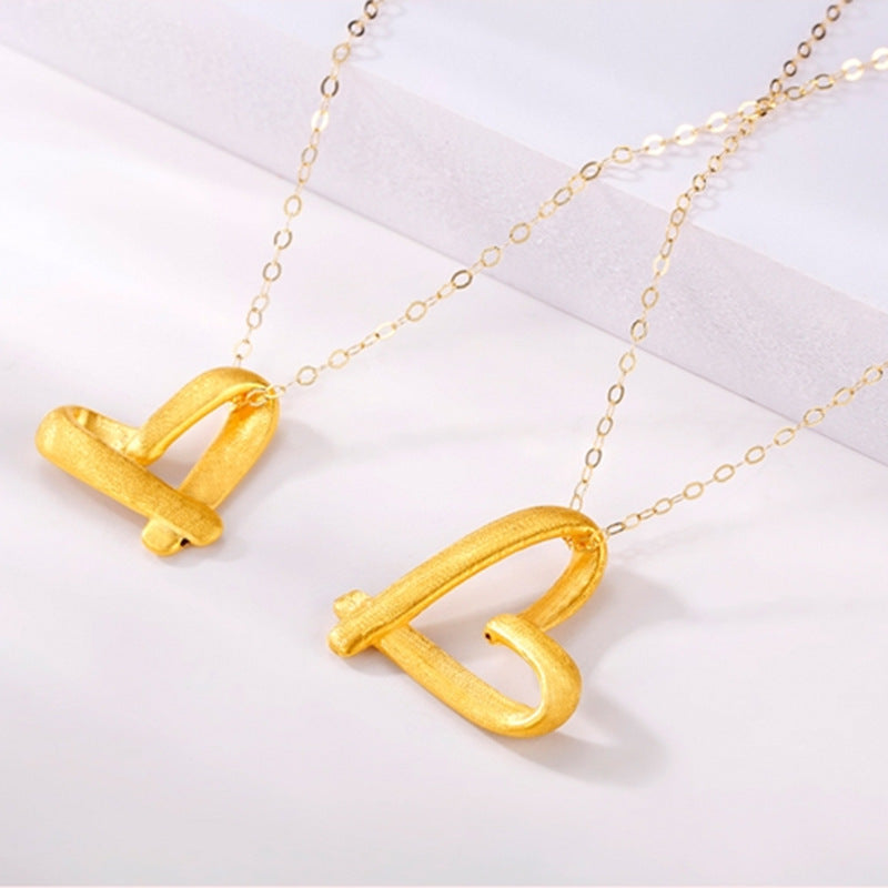 Women's Placer Gold Love Brass Gold-plated Fashion Valentine's Day For Necklaces